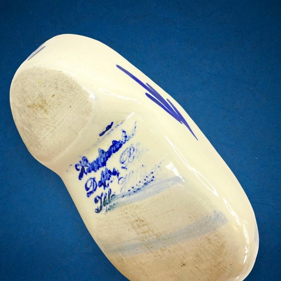 Vintage Delft Blauw Holland Dutch White and Blue Windmill Clog Ashtray - Picture 5 of 5